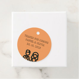 Etiquetas Para Recuerdos Boda Naranja profundo