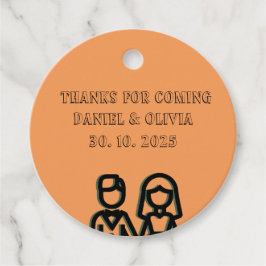 Etiquetas Para Recuerdos Boda Naranja profundo