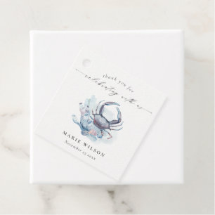 Etiquetas Para Recuerdos Boda Náutico De Coral De Cangrejo Subacuático Muer