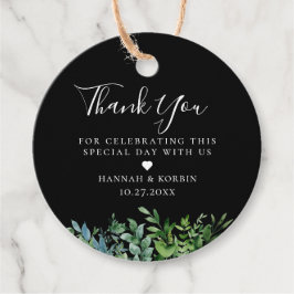 Etiquetas Para Recuerdos Boda Negra Botánica Moderna Verde