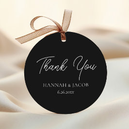 Etiquetas Para Recuerdos Boda negro Gracias Por Favor Pegatina
