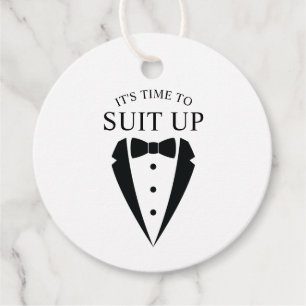 Etiquetas Para Recuerdos Boda negro Tuxedo Suit Groomsman Propuesta