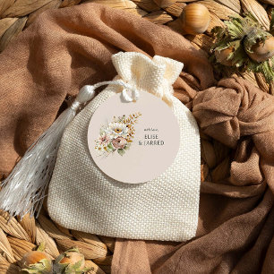 Etiquetas Para Recuerdos Boda neutral de Rubor floral marrón rusa