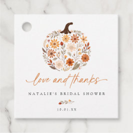 Etiquetas Para Recuerdos Boda Otoñal de Calabaza Flor Silvestre