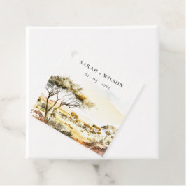 Etiquetas Para Recuerdos Boda paisajista africano de acuarela de tierra apa