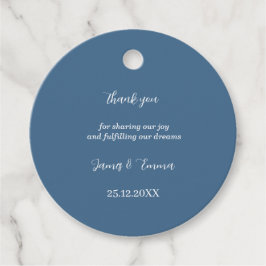 Etiquetas Para Recuerdos Boda personalizada azul simple
