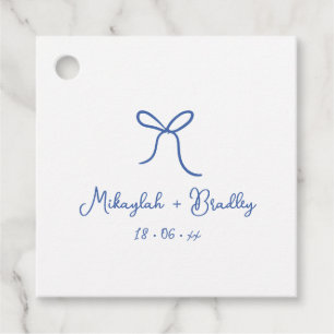 Etiquetas Para Recuerdos Boda personalizado de arco azul y blanco