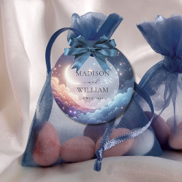 Etiquetas Para Recuerdos Boda Personalizado de Luna Celeste y Estrellas