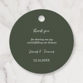 Etiquetas Para Recuerdos Boda personalizado verde simple