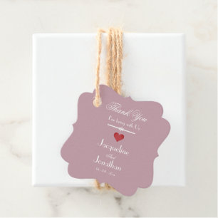 Etiquetas Para Recuerdos Boda Polvo Rosa Rojo Corazón Blanco Fuente Gracias