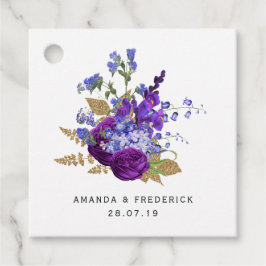 Etiquetas Para Recuerdos Boda Purple y Gold de Pluma Profunda