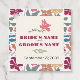 Etiquetas Para Recuerdos Boda Retro de Época Media Floral Boho Chic