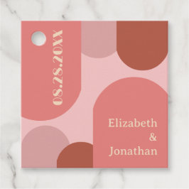 Etiquetas Para Recuerdos Boda rosa de coral de los arcos retro