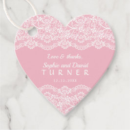 Etiquetas Para Recuerdos Boda rosa de encaje vintage con encanto