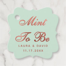 Boda Rosa Oro Mint Personalizado Elegante Letra