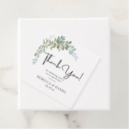 Etiquetas Para Recuerdos Boda Rústica Acuarela de Eucalipto Verde Suave