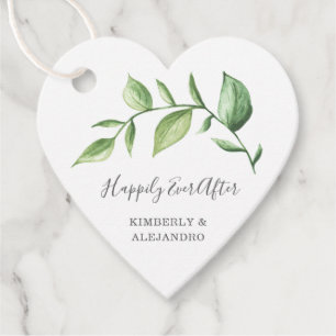 Etiquetas Para Recuerdos Boda Rústica con Verde Happily Ever After