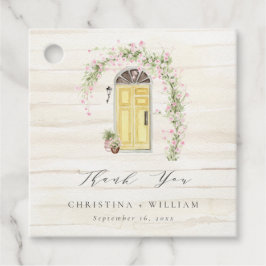 Etiquetas Para Recuerdos Boda rústica en el jardín de la cabaña rosa rosa