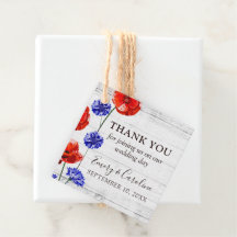 Boda Rústico De Cornflower Azul De Adormidera Roja