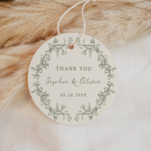 Etiquetas Para Recuerdos Boda Rústico De Marco Floral Vintage Sage