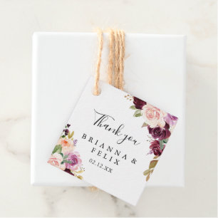 Etiquetas Para Recuerdos Boda Rústico Floral y Foliage Botánico