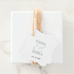 Etiquetas Para Recuerdos Boda Sage Ampersand | Nombres y Fecha