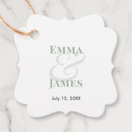 Etiquetas Para Recuerdos Boda Sage Ampersand | Nombres y Fecha