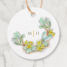 Etiquetas Para Recuerdos Boda sibbaldia de color de agua media corona monog