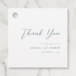 Etiquetas Para Recuerdos Boda simple azul polvoriento minimalista y blanco