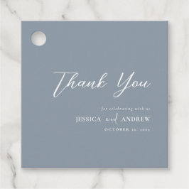 Etiquetas Para Recuerdos Boda simple minimalista azul polvoriento y blanco