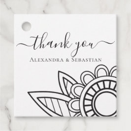 Etiquetas Para Recuerdos Boda Tipografía Flor Blanca Gris Gracias