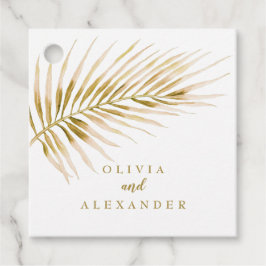 Etiquetas Para Recuerdos Boda Tropical Gold Palm