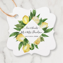 Etiquetas Para Recuerdos Boda tropical limón limón de color agua mediterrán