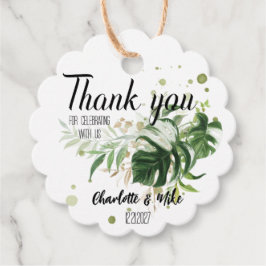 Etiquetas Para Recuerdos Boda tropical Personalizado Greenery Gracias