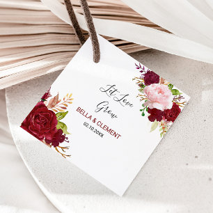 Etiquetas Para Recuerdos Boda tropical y romántico rojo deja crecer el amor