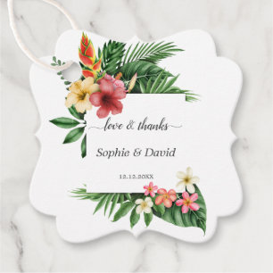 Etiquetas Para Recuerdos Boda único de flor floral de jardín tropical exube