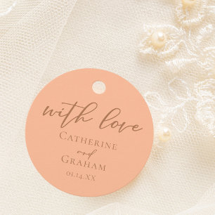 Etiquetas Para Recuerdos Boda veraniego de tipografía Minimalista Peach
