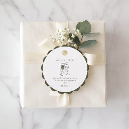 Etiquetas Para Recuerdos Boda verde elegante de madera de olivo
