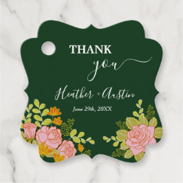 Etiquetas Para Recuerdos Boda Verde Oscuro Floral Botánico