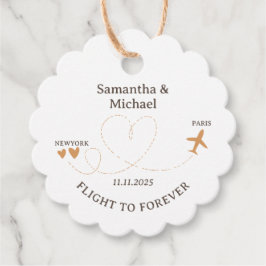 Etiquetas Para Recuerdos Boda Viajando en Avión de Vuelo