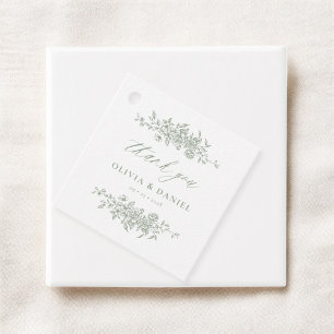Etiquetas Para Recuerdos Boda Victoriano Floral Sage Green