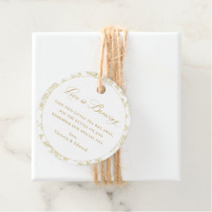 Etiquetas Para Recuerdos Boda Vintage Gold Floral