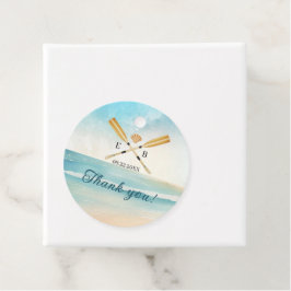 Etiquetas Para Recuerdos Boda Watercolor Beach Oars