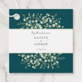 Etiquetas Para Recuerdos Bodas de Eucalipto Azul Verdoso Juntos Por Siempre