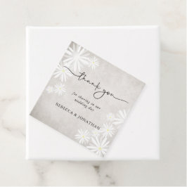 Etiquetas Para Recuerdos Bodas Rústicas Boho de Margaritas Blancas Simples