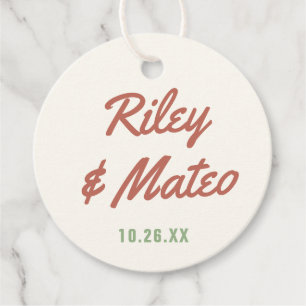 Etiquetas Para Recuerdos Bodas Tono Tierra Funky Negrita Tipo Moderno Retro