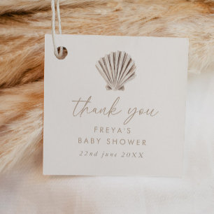 Etiquetas Para Recuerdos Boho Beach Shell Baby Shower