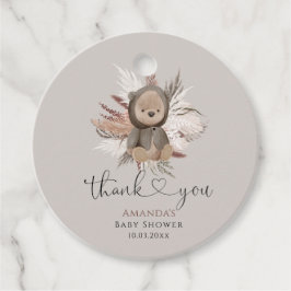 Etiquetas Para Recuerdos Boho Bear Baby Shower Gracias