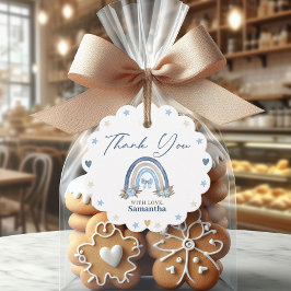 Etiquetas Para Recuerdos Boho Blue Watercolor Baby Shower