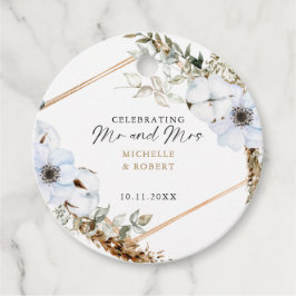 Etiquetas Para Recuerdos Boho Boda Celebrando al Sr. y a la Sra. Personaliz